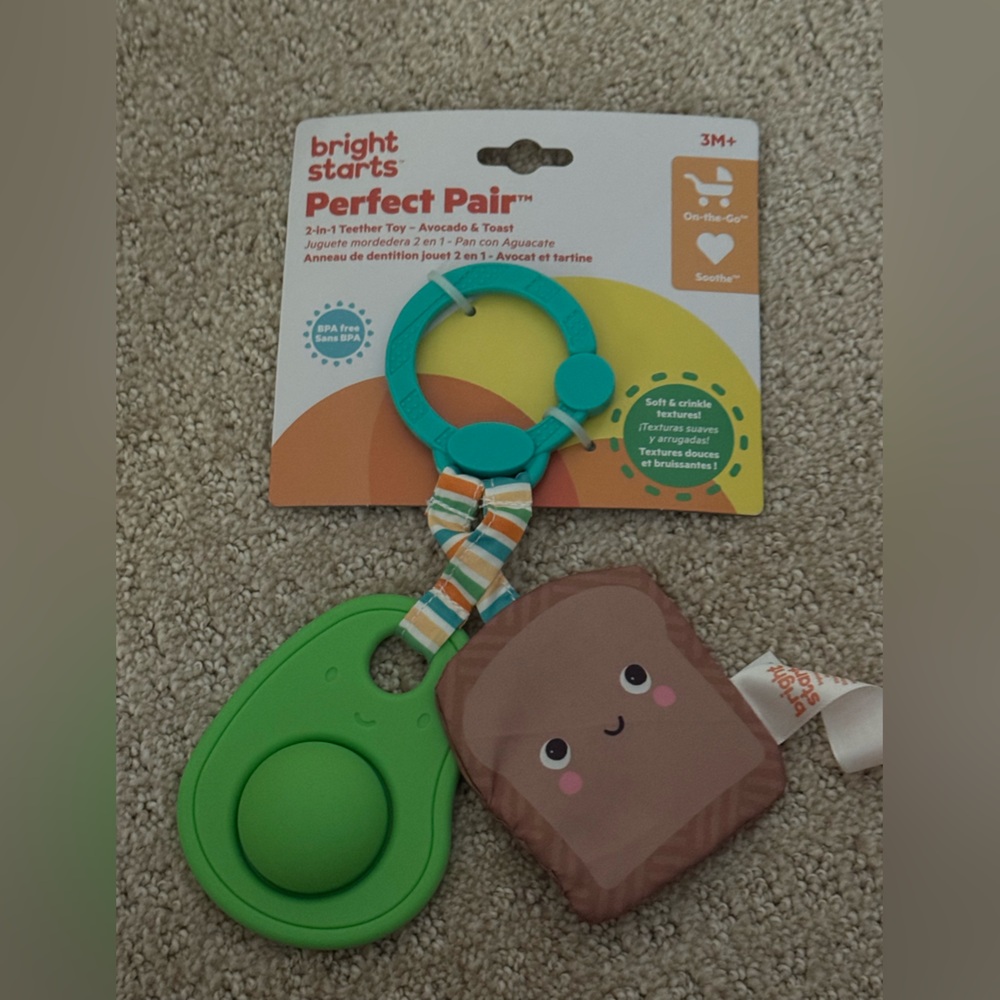 Bright Starts Perfect Pair Teether Toy - Green and Brown